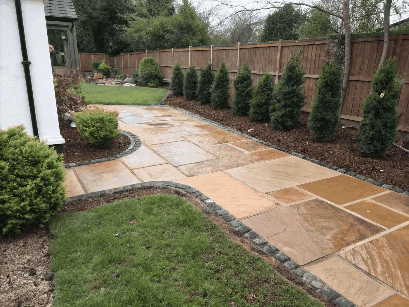 Flagstone Garden Walkway & Shrub Gallery